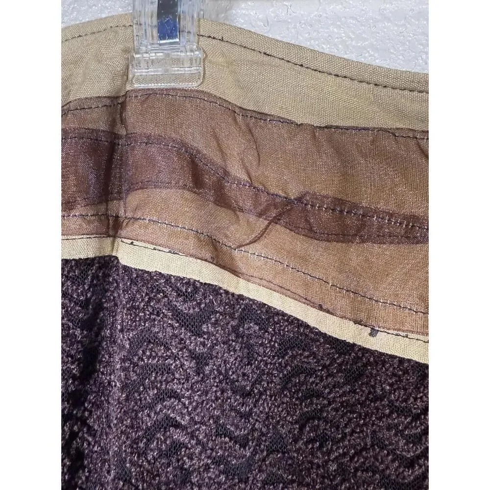 90s FORWEAR New York Brown Long Skirt Size 8 Boho Fairy Core Whimsy Unique Goth